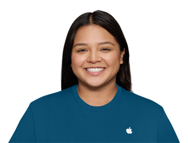 Spécialiste Apple affichant un sourire invitant