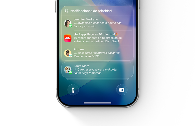 Lista de notificaciones en un iPhone, con las Notificaciones Prioritarias al principio