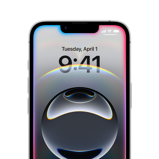 Prikaz šarenih svjetlucavih rubova oko zaključanog zaslona na iPhoneu 16e.