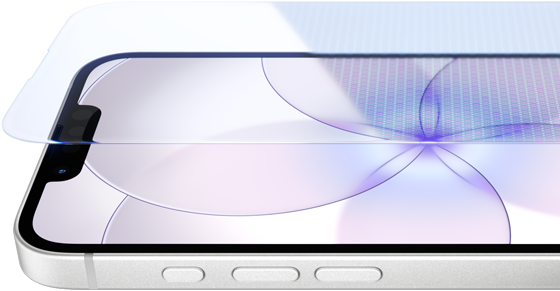 iPhone 17e, prednja strana s Ceramic Shieldom 2, bočna strana, bijela boja, tipka postupka i tipka za glasnoću