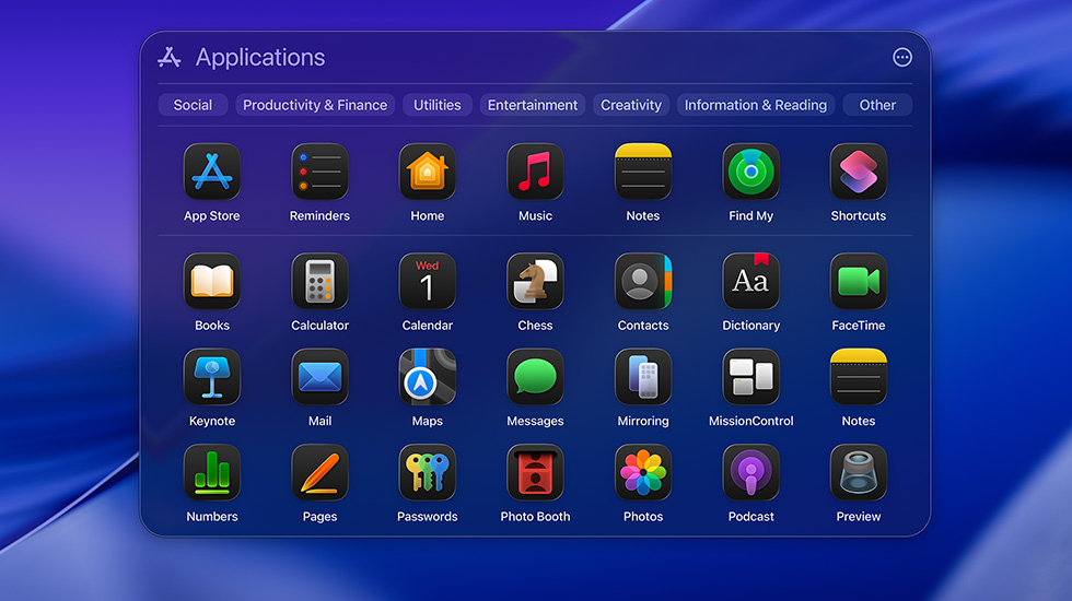 Berbagai ikon aplikasi yang ditampilkan dalam format grid pada layar.