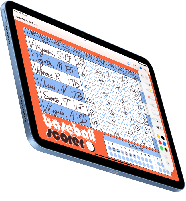 PDFのマークアップを使って作成された手書きの書類がiPad上に表示されている