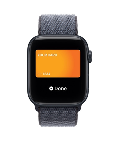 Apple Watch SE 3, alumīnija ietvars, pusnakts krāsa, Apple Pay aplikācijā Apple Wallet, ārpuses labais sāns, Digital Crown, siksniņa, Sport Loop, tērauda zila krāsa