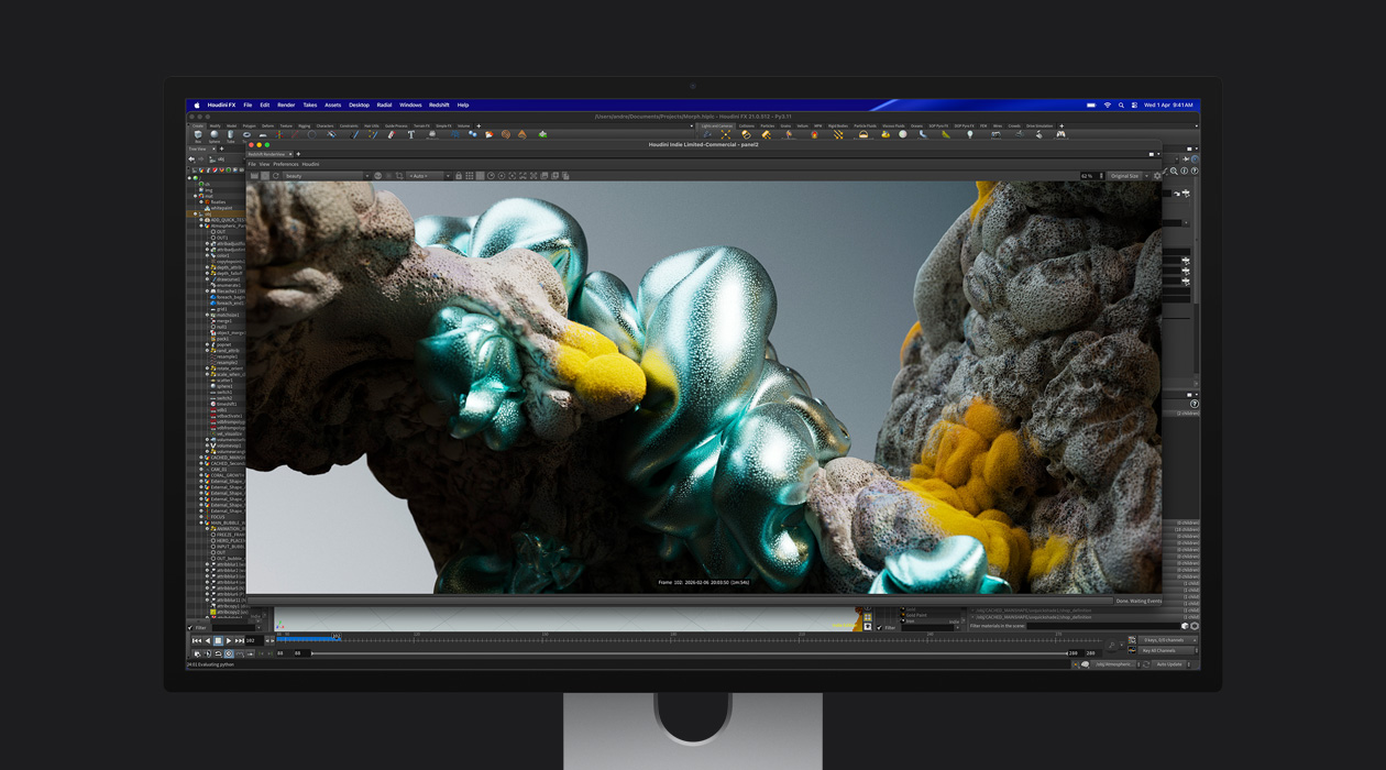 Still of an animation file on Studio Display XDR