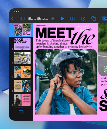 Keynote 視窗開啟，展示流麗簡潔的控制項目。