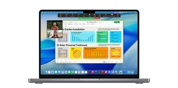 Multiple app windows open including Microsoft Excel and Zoom on MacBook Pro 14