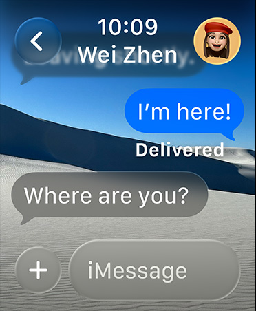 Messages app on Apple Watch