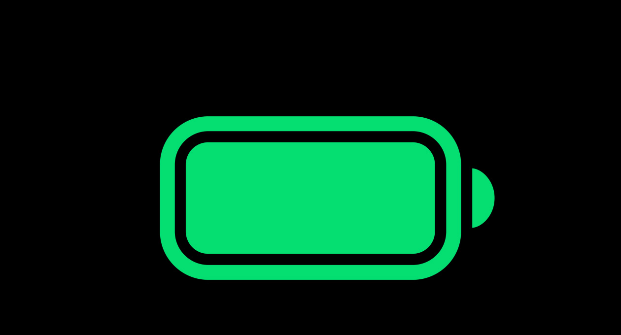 Symbol for batteri, der er fuldt opladet