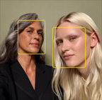 Fonctionnalité Cadre centré pour les photos en cours d’utilisation mettant en évidence le visage des personnes