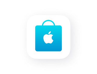 App Apple Store, icône de sac, bleu