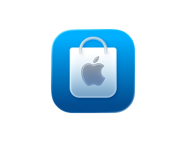 App Apple Store, icono de bolsa de compra, azul