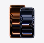 iPhone 17 Pro Max, μπροστινή εξωτερική όψη, χρώμα Κοσμικό Πορτοκαλί, iPhone 17 Pro, μπροστινή εξωτερική όψη, χρώμα Βαθύ Μπλε