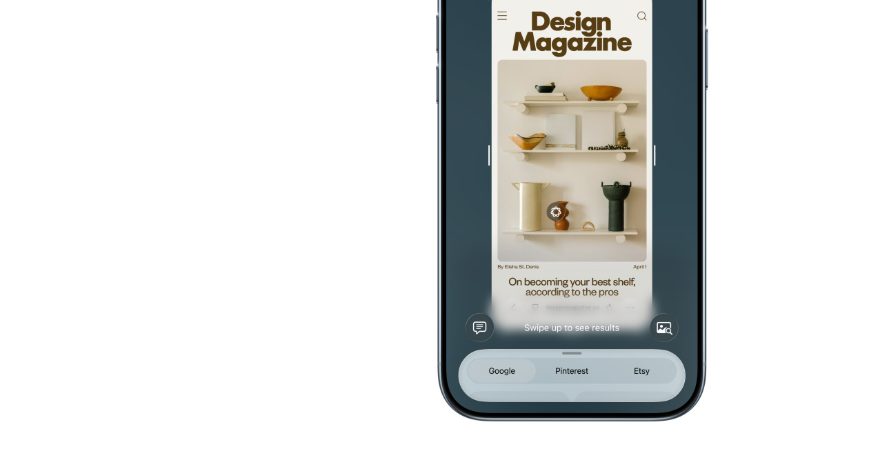 iPhone Air, μπροστινή εξωτερική όψη, χρήση λειτουργίας οπτικής νοημοσύνης, πλευρικά κουμπιά