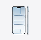 iPhone Air, Vorderseite, Farbe Himmelblau, Dynamic Island mittig oben, Seite, sehr dünnes Profil, Seitentaste, Taste für die Kamerasteuerung